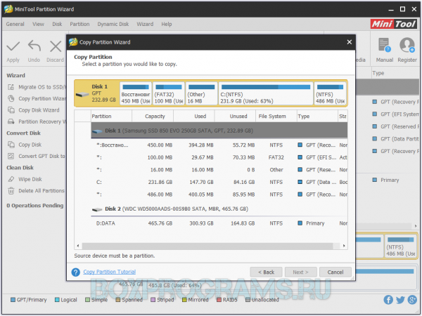 MiniTool Partition Wizard русская версия